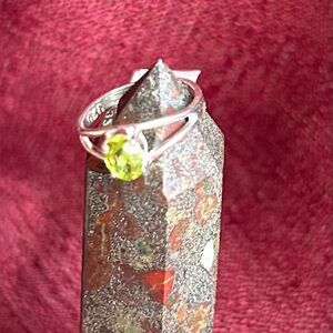 Elegant Sterling Silver Ring with Peridot Gemstone